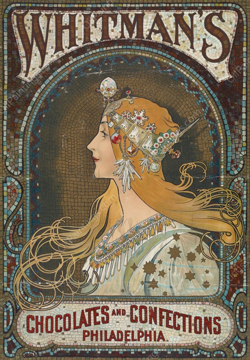 Whitman's chocolates and confections. Philadelphia  by Alphonse Mucha - Hand-Painted Oil Painting Reproduction