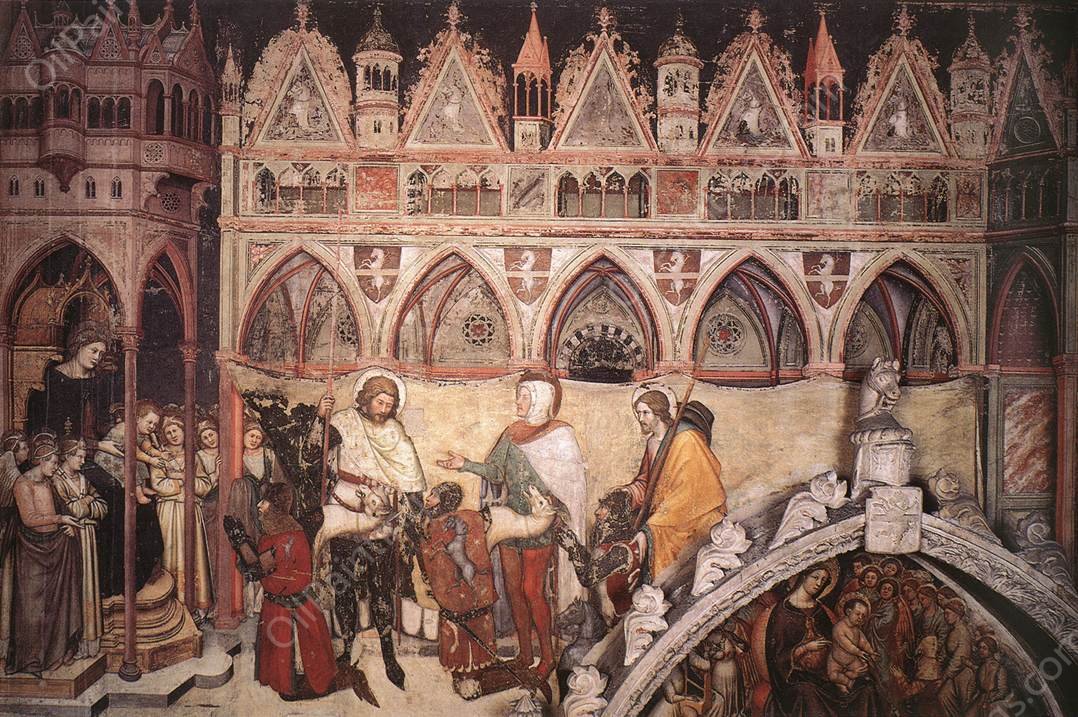 Virgin Being Worshipped by Members of the Cavalli Family by Altichiero Da Zevio - Hand-Painted Oil Painting Reproduction