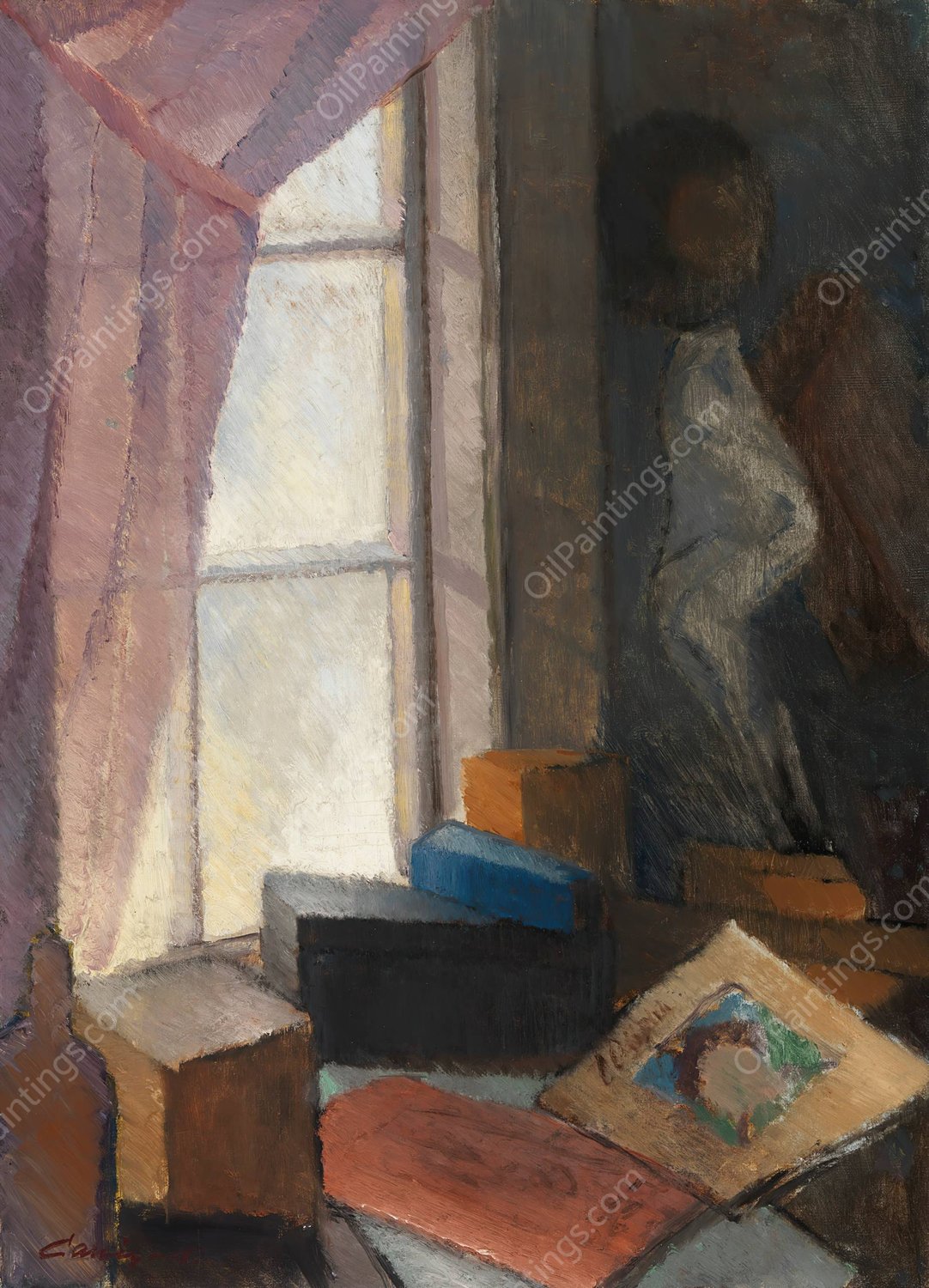 By the Window  by Alvar Cawen - Hand-Painted Oil Painting Reproduction
