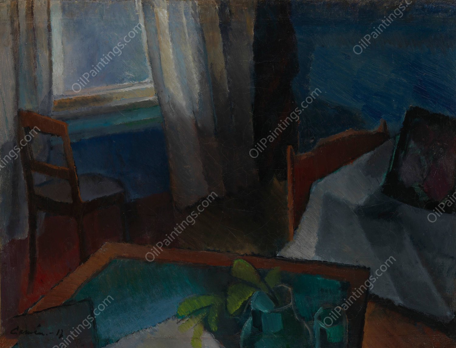 Interior  by Alvar Cawen - Hand-Painted Oil Painting Reproduction