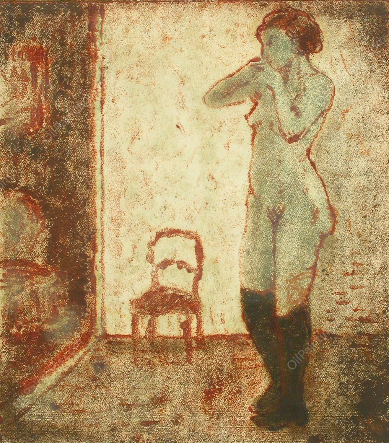 Model by Alvar Cawen - Hand-Painted Oil Painting Reproduction