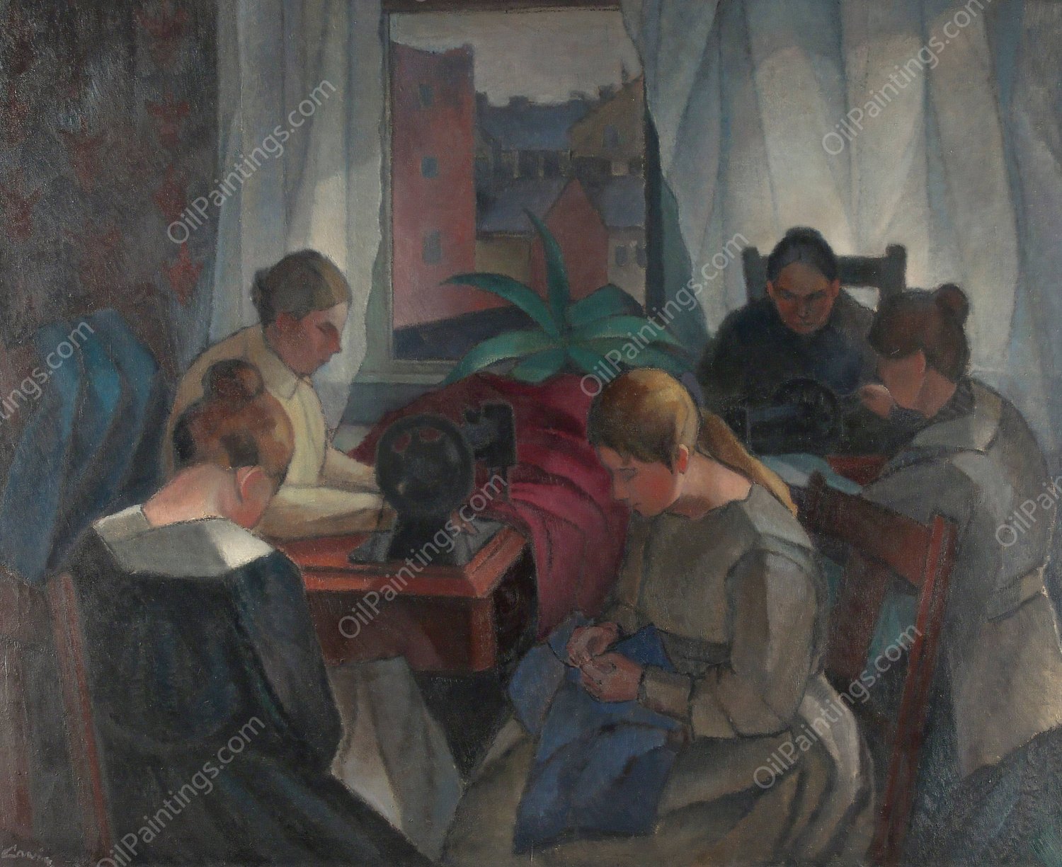 Seamstress  by Alvar Cawen - Hand-Painted Oil Painting Reproduction