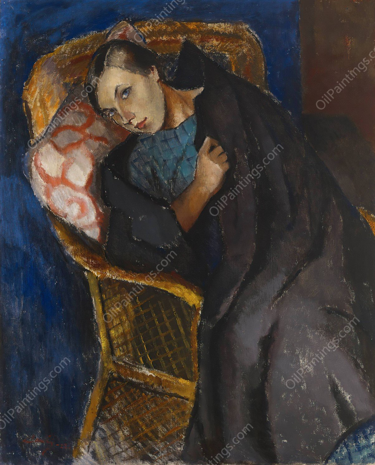 The Convalescent  by Alvar Cawen - Hand-Painted Oil Painting Reproduction