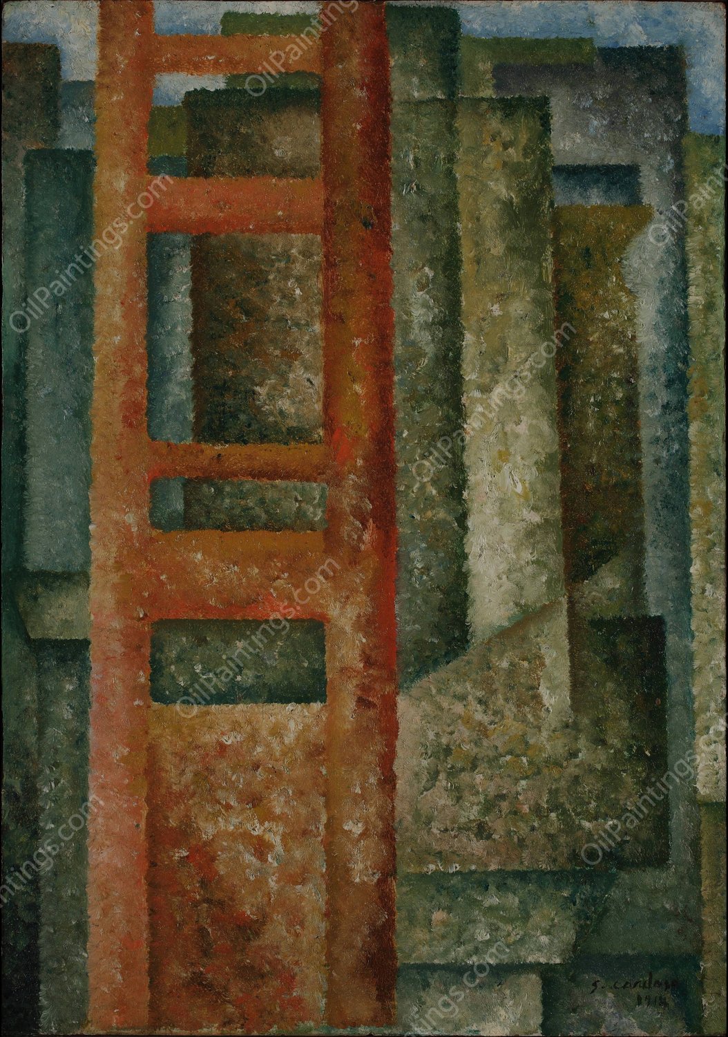 Pelas Janelas  by Amadeo De Souza-Cardoso - Hand-Painted Oil Painting Reproduction