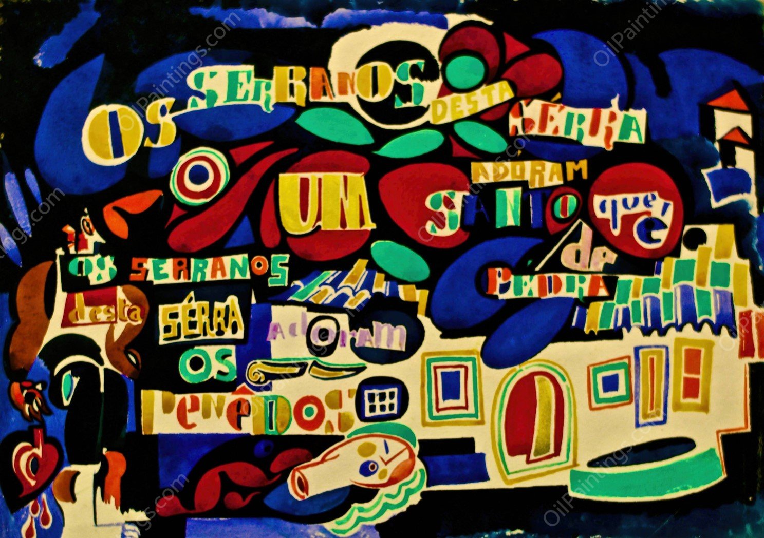 Serrana Poem in Colour  by Amadeo De Souza-Cardoso - Hand-Painted Oil Painting Reproduction
