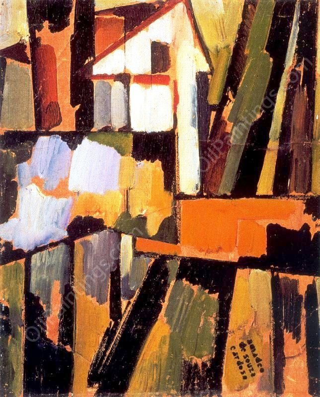 Basque Landscape by Amadeu De Sousa Cardoso - Hand-Painted Oil Painting Reproduction