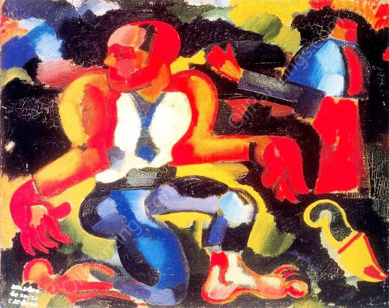 Crime Blue Abyss, Physical Remorse  by Amadeu De Sousa Cardoso - Hand-Painted Oil Painting Reproduction