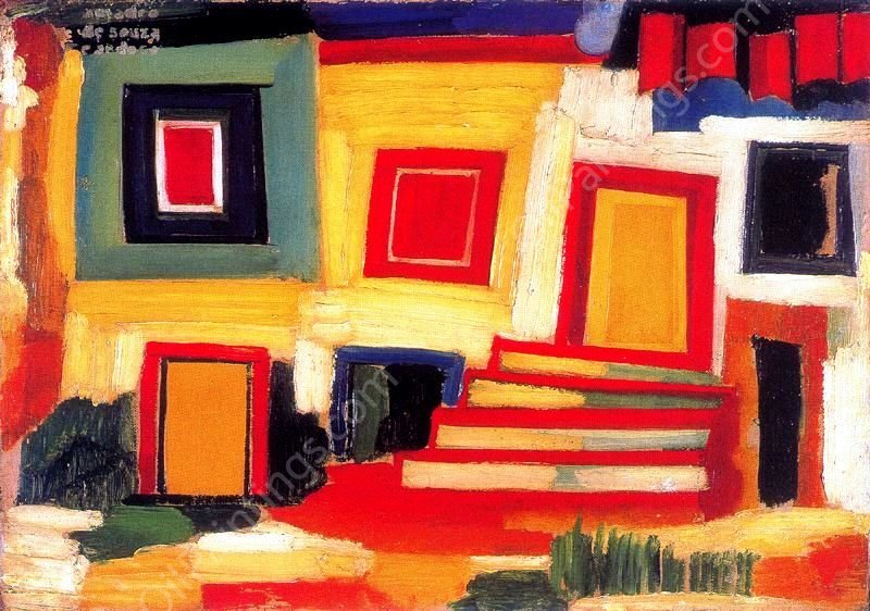 The Little House-Landscape by Amadeu De Sousa Cardoso - Hand-Painted Oil Painting Reproduction