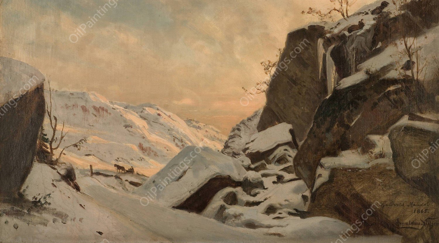 Fra Tjensvold, Mandal  by Amaldus Nielsen - Hand-Painted Oil Painting Reproduction