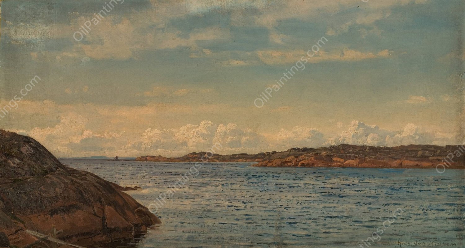Godvaer, Hvaler  by Amaldus Nielsen - Hand-Painted Oil Painting Reproduction