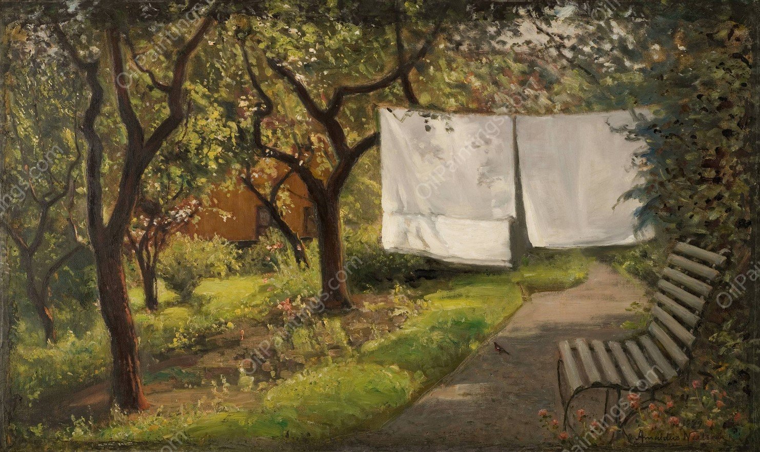 Havekrok  by Amaldus Nielsen - Hand-Painted Oil Painting Reproduction