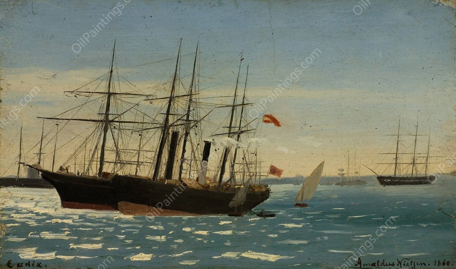 Pa reden, Cadix  by Amaldus Nielsen - Hand-Painted Oil Painting Reproduction