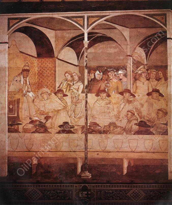 The Oath of St Louis of Toulouse by Ambrogio Lorenzetti - Hand-Painted Oil Painting Reproduction