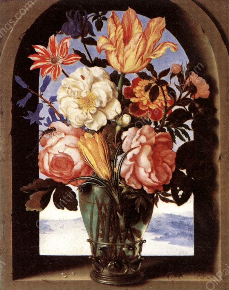 Bouquet of Flowers by Ambrosius Bosschaert The Elder - Hand-Painted Oil Painting Reproduction