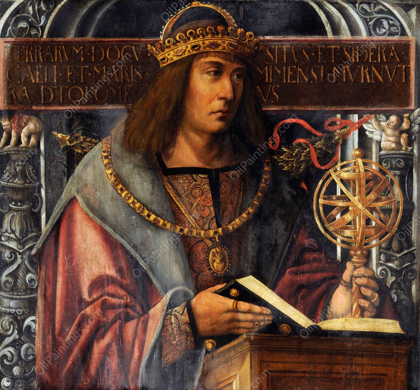 Idealized Portrait Of Ptolemy by Ambrosius Holbein - Hand-Painted Oil Painting Reproduction