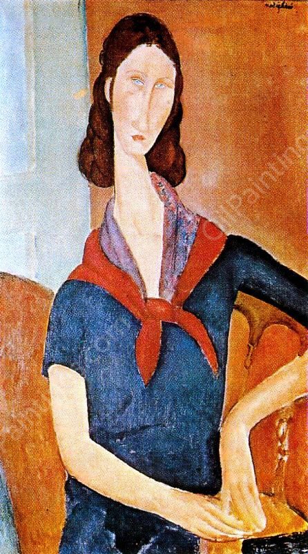 Jeanne Hebuterne 5 by Amedeo Modigliani - Hand-Painted Oil Painting Reproduction