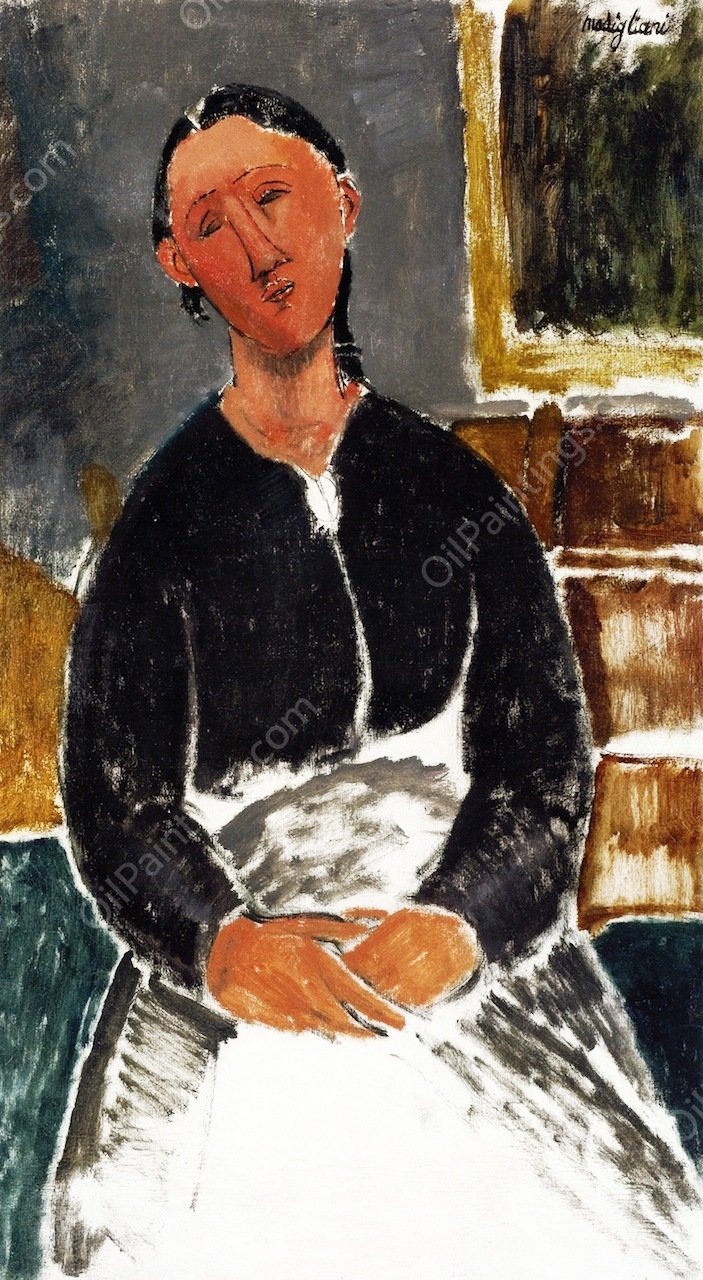 La Fantesca by Amedeo Modigliani - Hand-Painted Oil Painting Reproduction