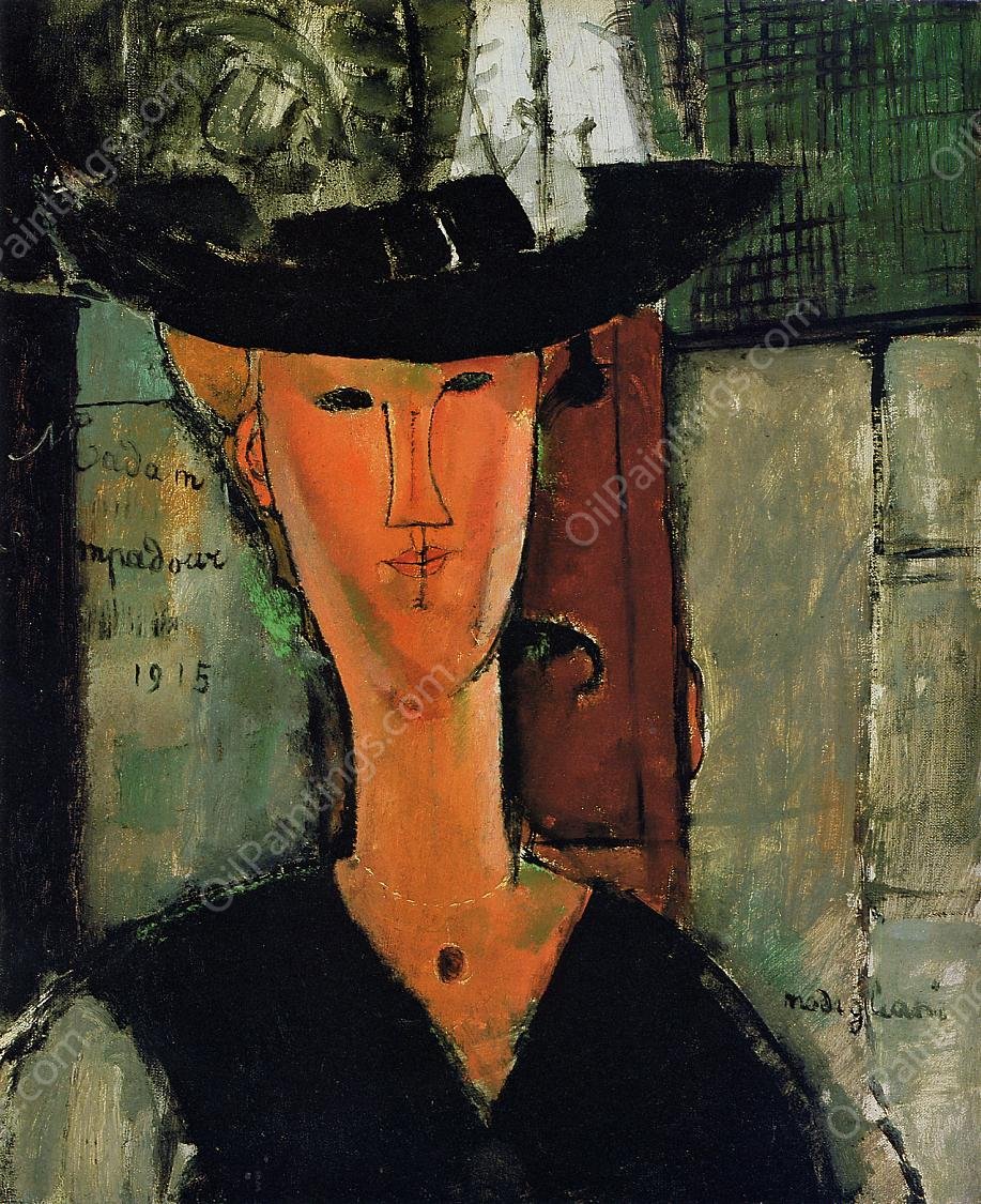 Madame Pompador by Amedeo Modigliani - Hand-Painted Oil Painting Reproduction
