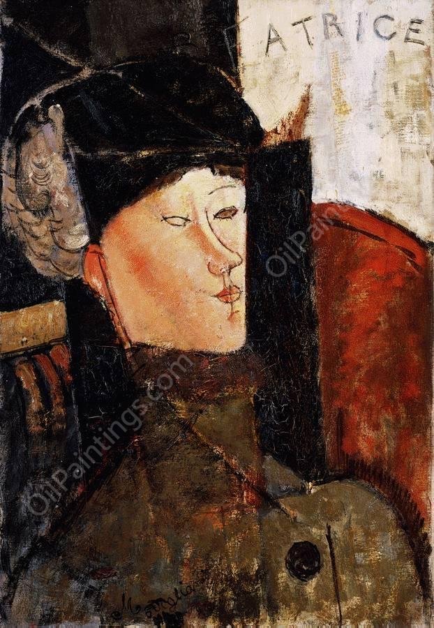 Portrait of Beatrice Hastings III by Amedeo Modigliani - Hand-Painted Oil Painting Reproduction
