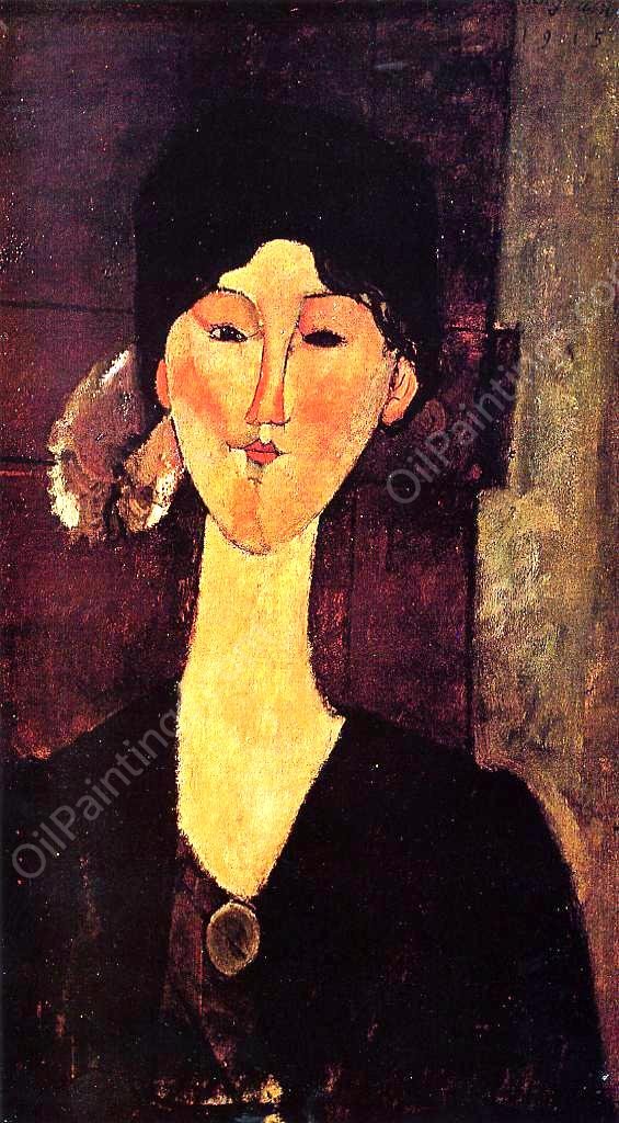 Portrait of Beatrice Hastings by Amedeo Modigliani - Hand-Painted Oil Painting Reproduction