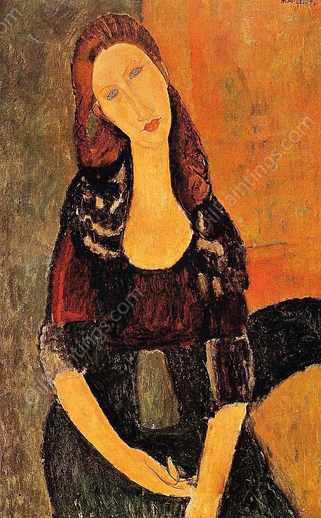 Portrait of Jeanne Hebuterne 3 by Amedeo Modigliani - Hand-Painted Oil Painting Reproduction