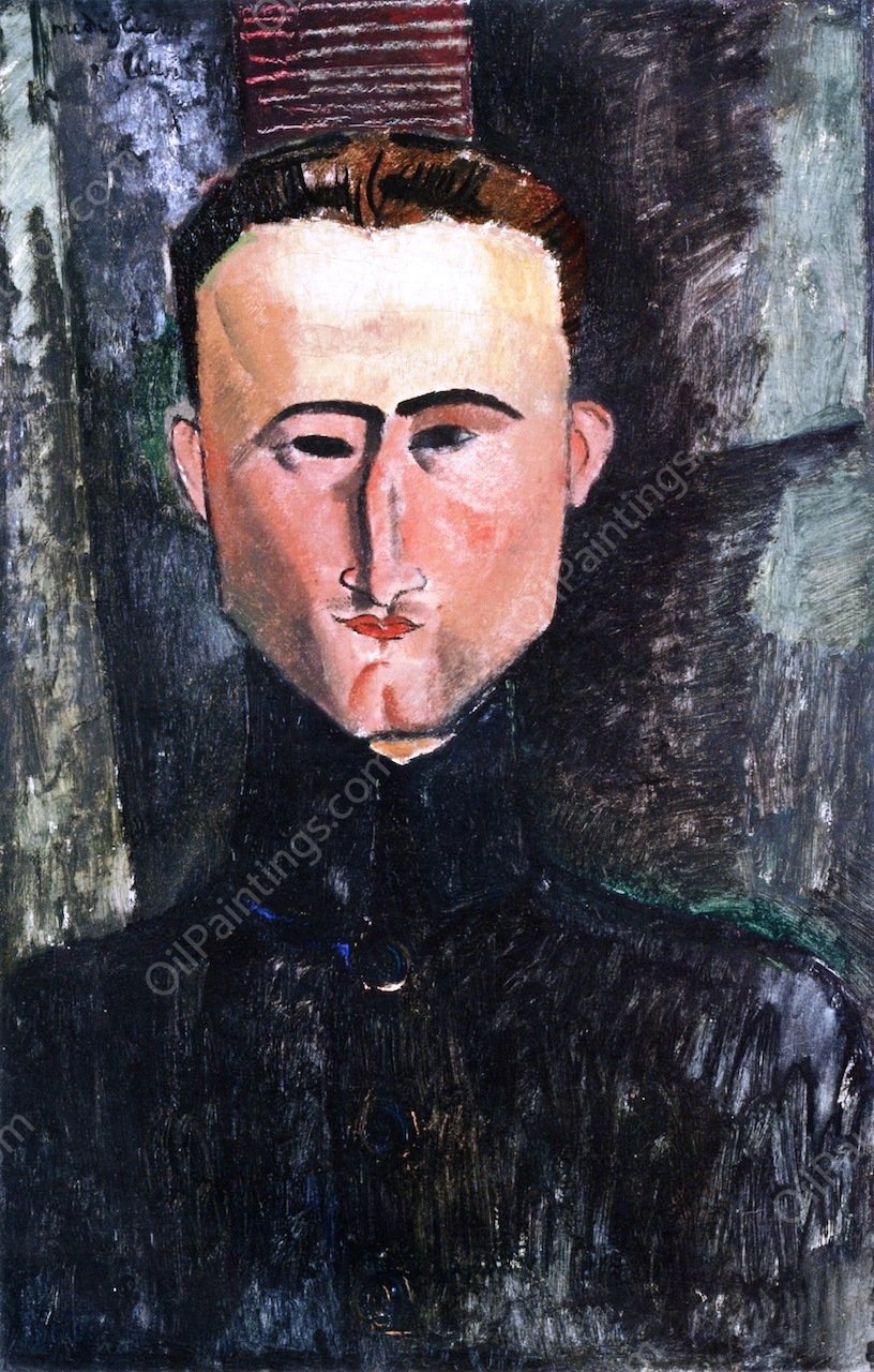 Portrait of the Painter Rouveyre by Amedeo Modigliani - Hand-Painted Oil Painting Reproduction