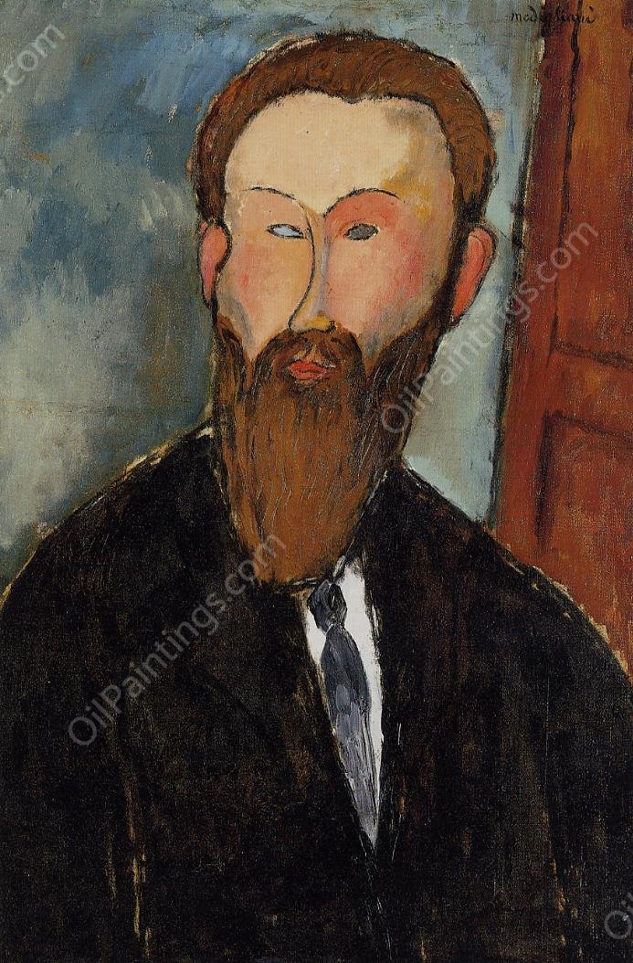 Portrait of the Photographer Dilewski by Amedeo Modigliani - Hand-Painted Oil Painting Reproduction
