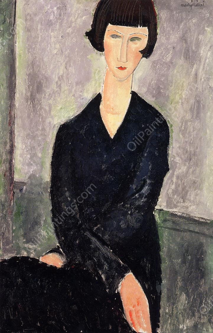 The Black Dress by Amedeo Modigliani - Hand-Painted Oil Painting Reproduction
