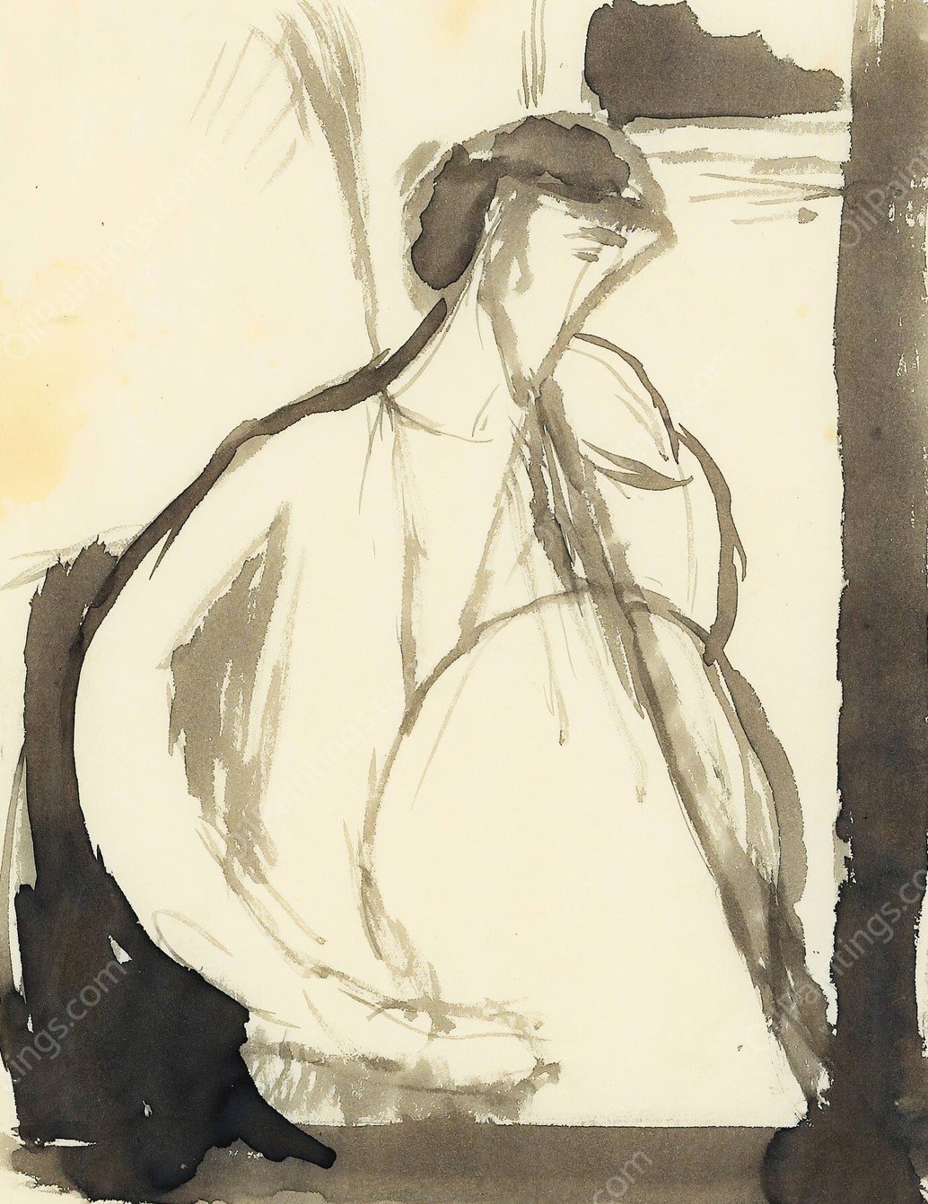 Untitled  by Amedeo Modigliani - Hand-Painted Oil Painting Reproduction