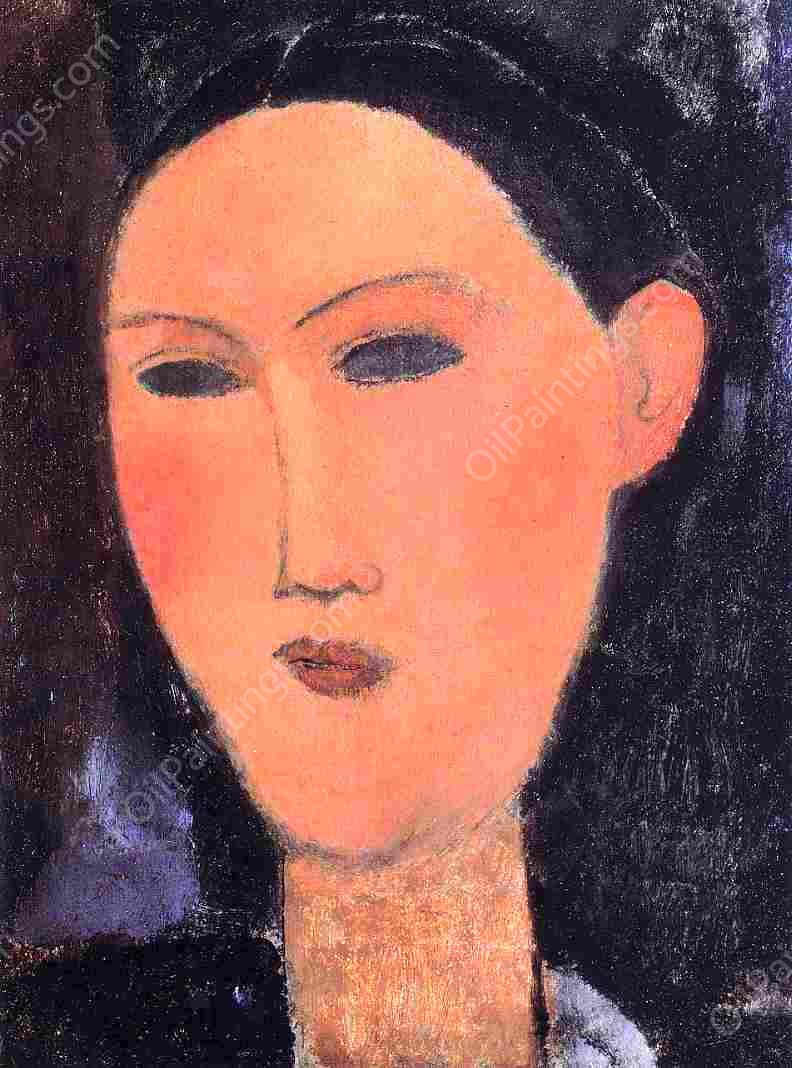 Woman's Head by Amedeo Modigliani - Hand-Painted Oil Painting Reproduction