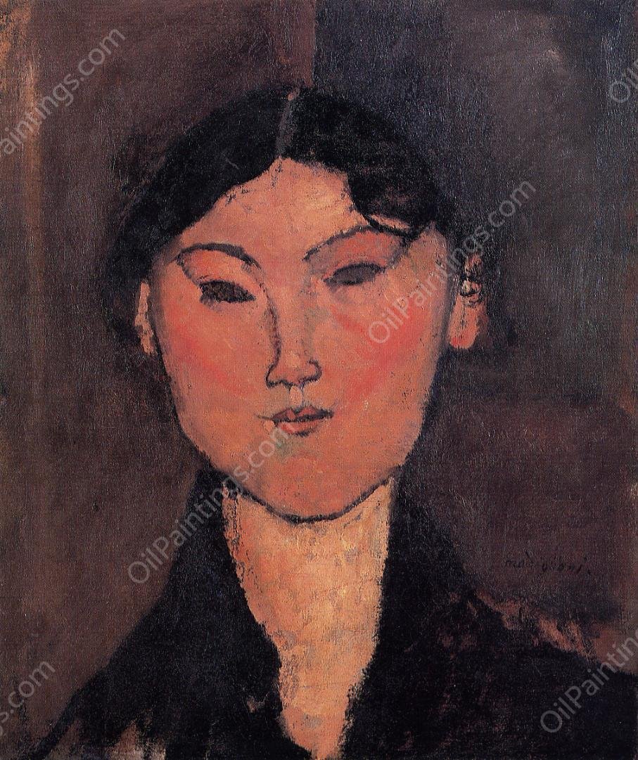Woman's Head also known as Rosalia by Amedeo Modigliani - Hand-Painted Oil Painting Reproduction