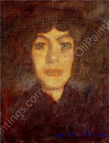Woman's Head with Beauty Spot by Amedeo Modigliani - Hand-Painted Oil Painting Reproduction