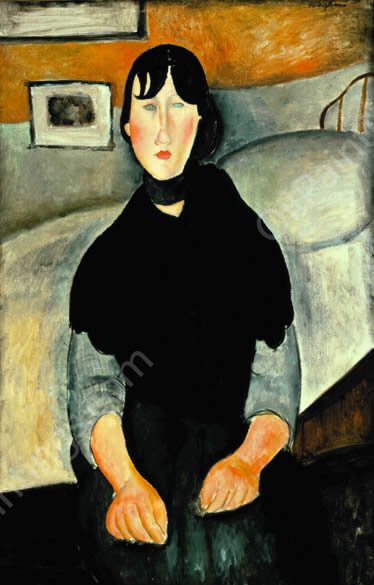 Young Woman of the People by Amedeo Modigliani - Hand-Painted Oil Painting Reproduction