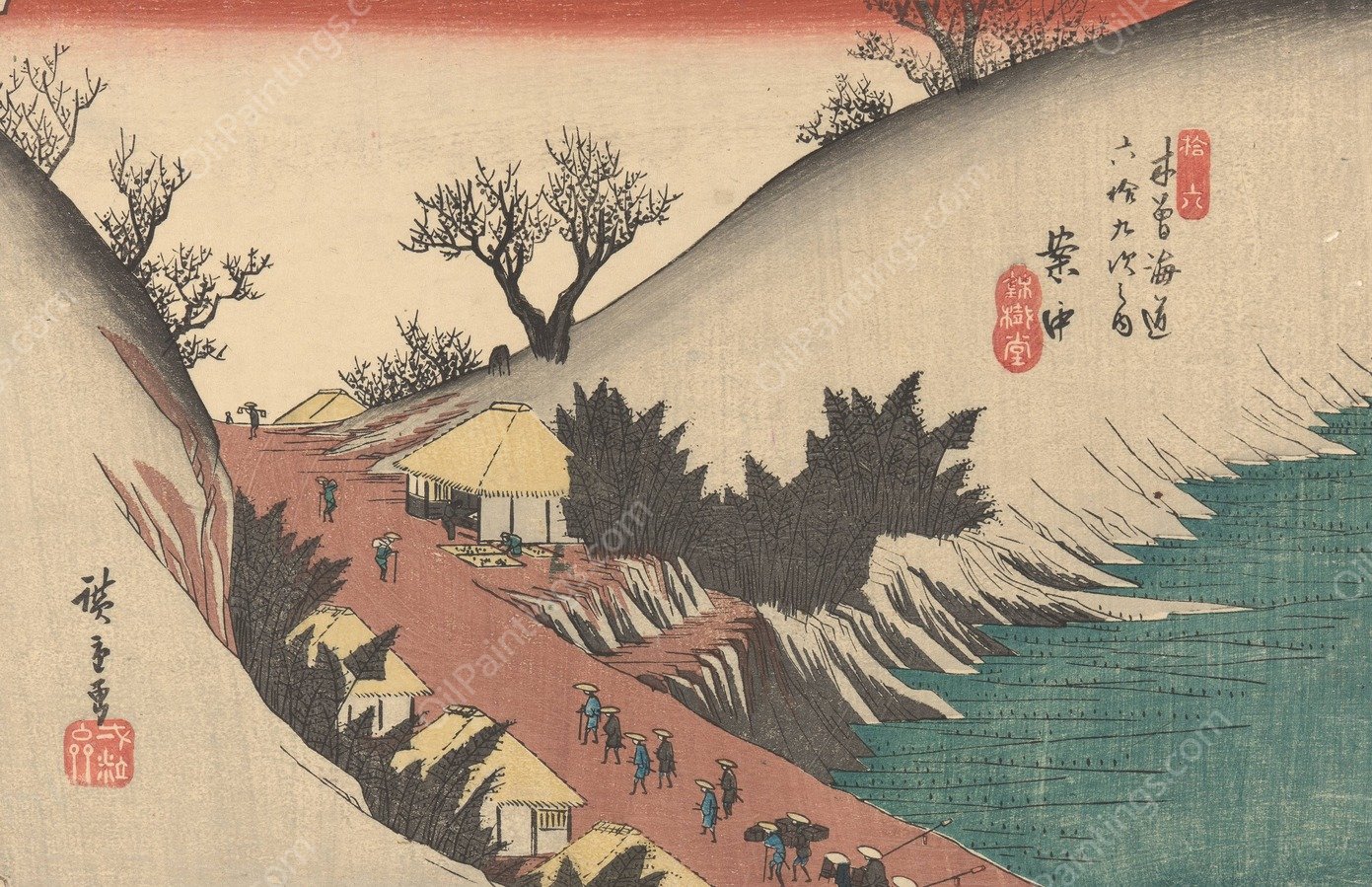 Annaka  by Ando Hiroshige - Hand-Painted Oil Painting Reproduction