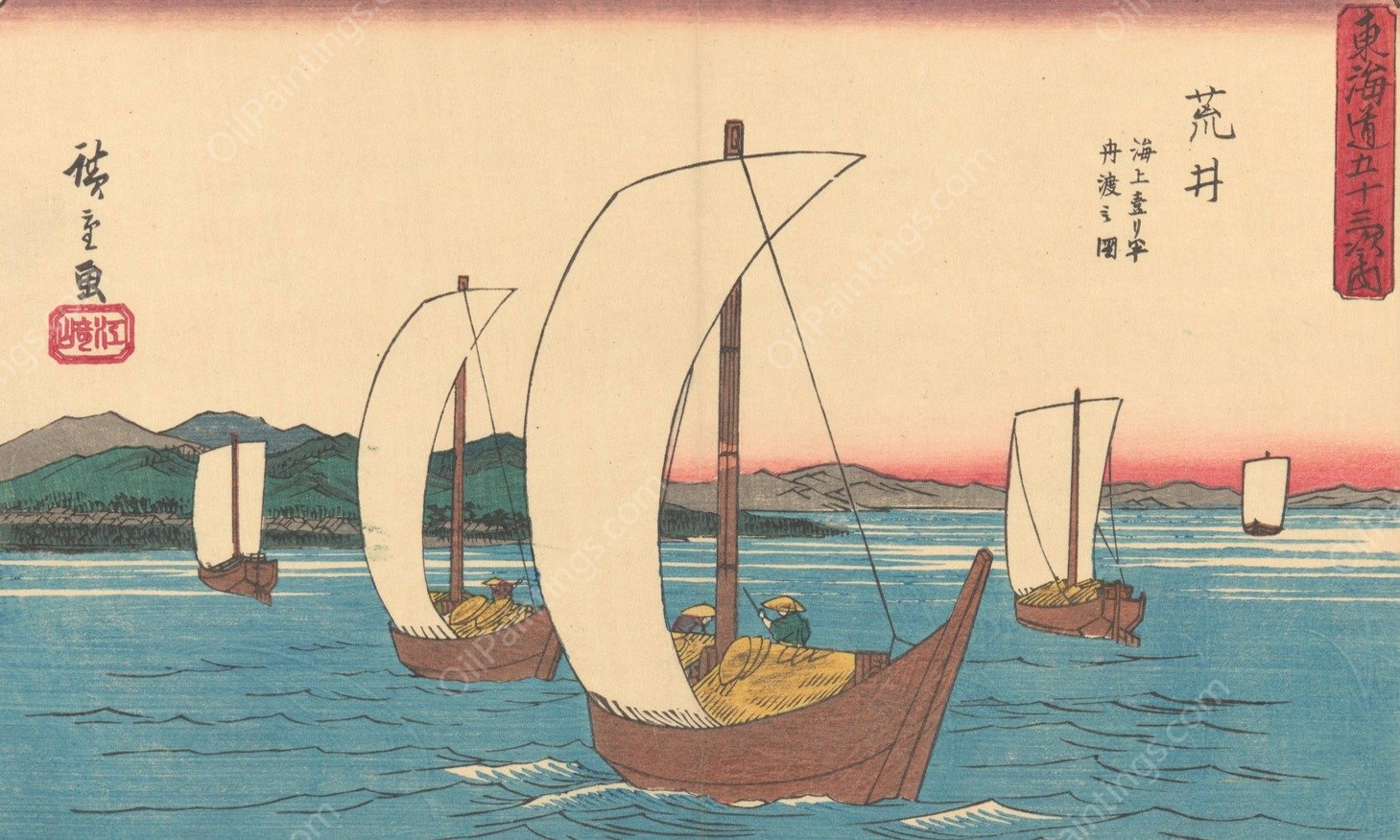 Arai  by Ando Hiroshige - Hand-Painted Oil Painting Reproduction