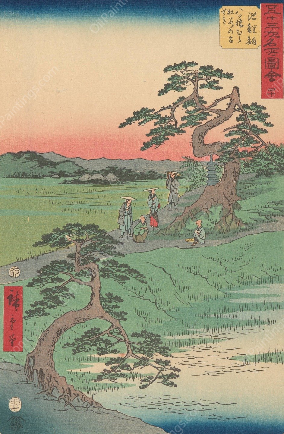 Chiriu  by Ando Hiroshige - Hand-Painted Oil Painting Reproduction