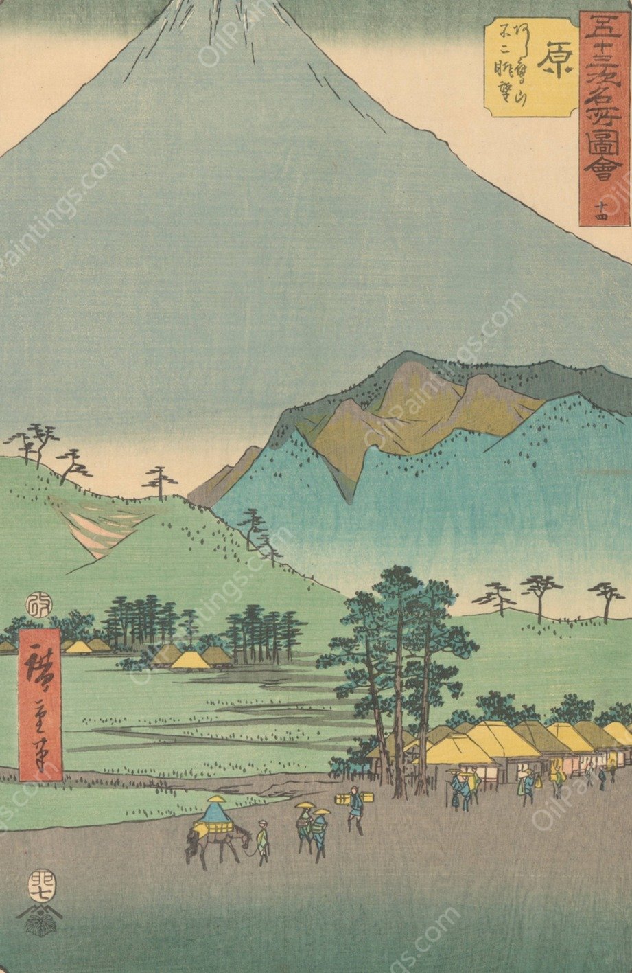 Hara  by Ando Hiroshige - Hand-Painted Oil Painting Reproduction
