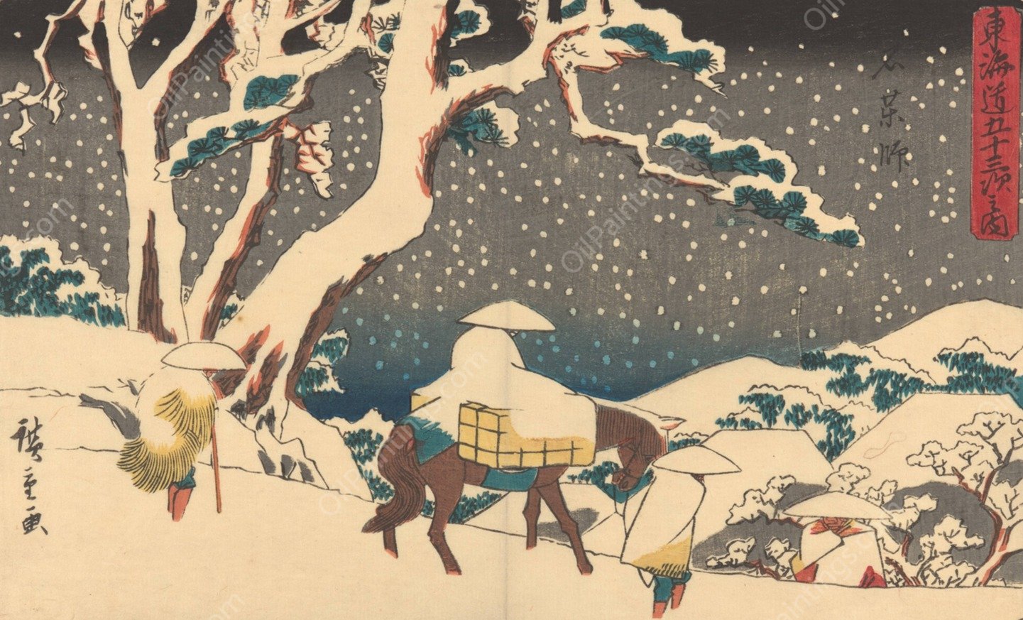 Ishiyakushi  by Ando Hiroshige - Hand-Painted Oil Painting Reproduction