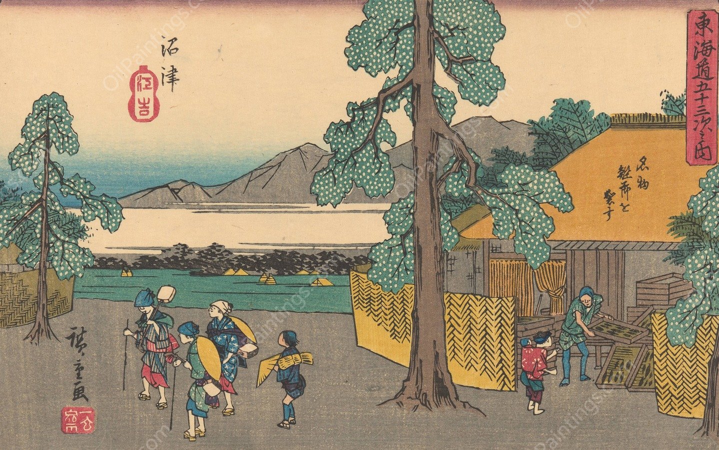 Numazu  by Ando Hiroshige - Hand-Painted Oil Painting Reproduction