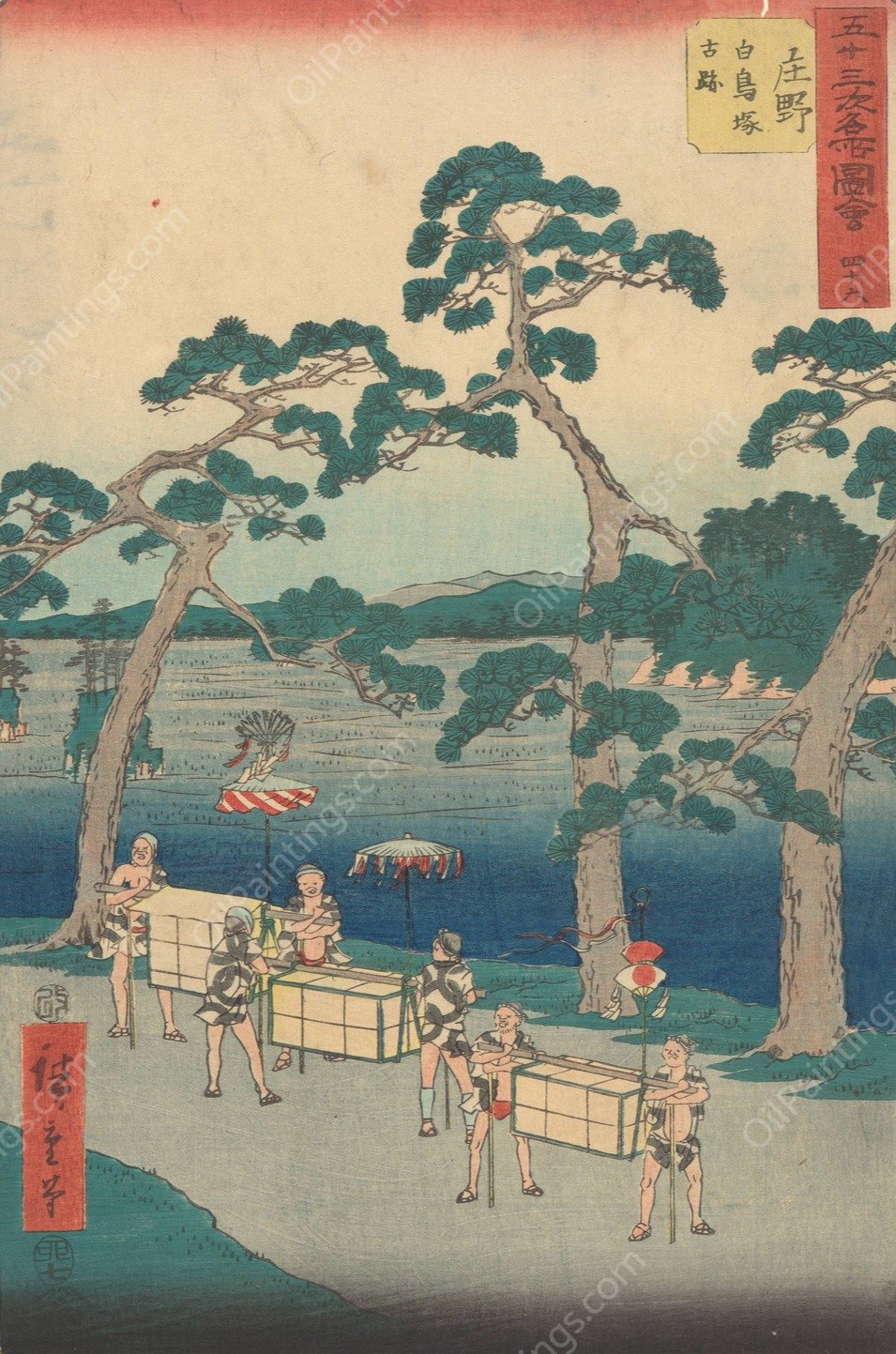 Shono  by Ando Hiroshige - Hand-Painted Oil Painting Reproduction