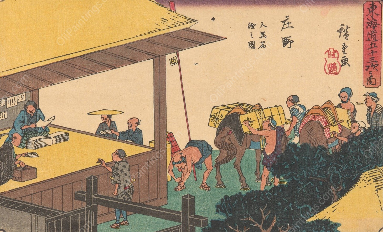 Shono  by Ando Hiroshige - Hand-Painted Oil Painting Reproduction