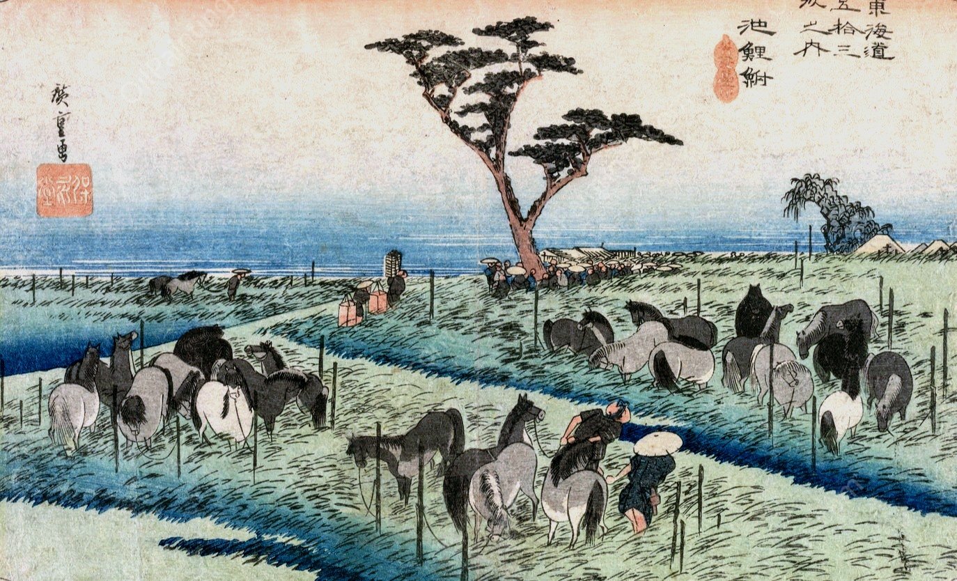 The Fifty-Three Stations of the Tokaido: Chiryu  by Ando Hiroshige - Hand-Painted Oil Painting Reproduction