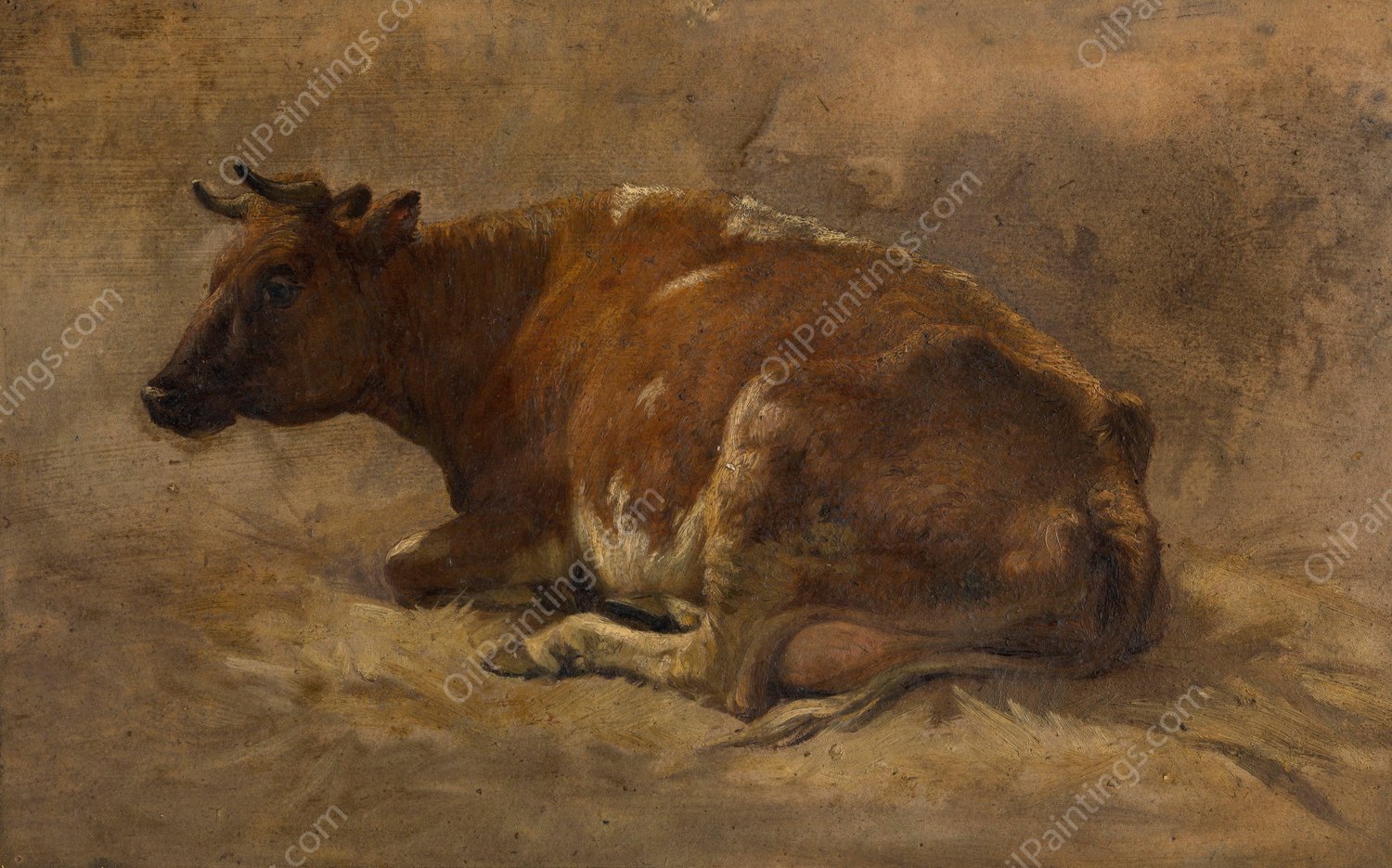 Cow by Andre Plumot - Hand-Painted Oil Painting Reproduction