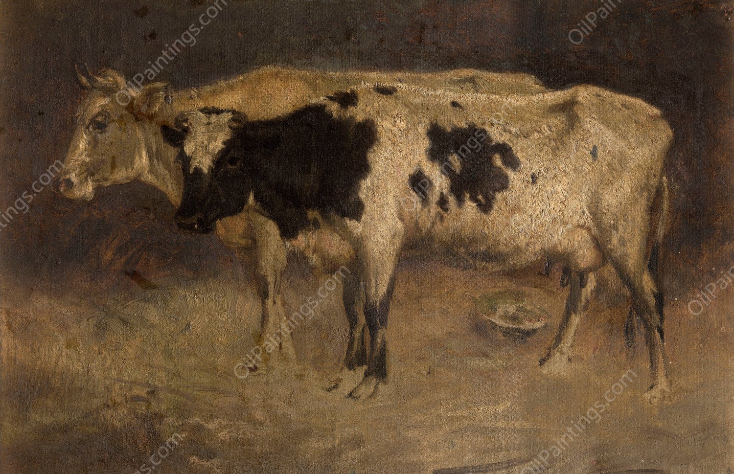 Cows by Andre Plumot - Hand-Painted Oil Painting Reproduction