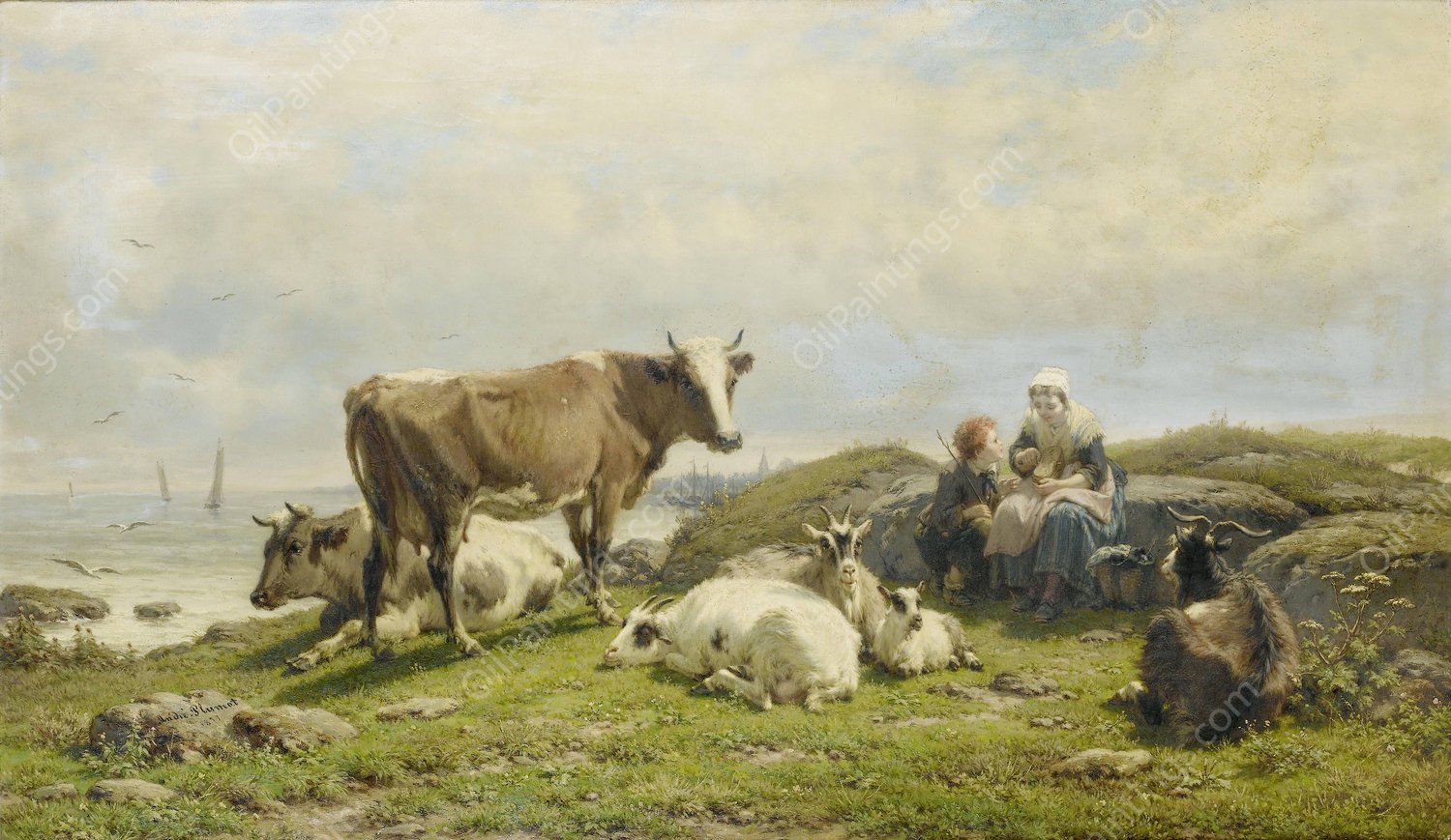 Their Daily Bread by Andre Plumot - Hand-Painted Oil Painting Reproduction