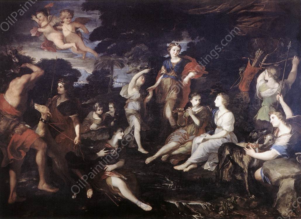 The Hunt of Diana by Andrea Camassei - Hand-Painted Oil Painting Reproduction