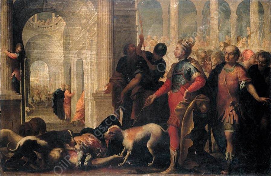 Queen Jezabel Being Punished by Jehu by Andrea Celesti - Hand-Painted Oil Painting Reproduction