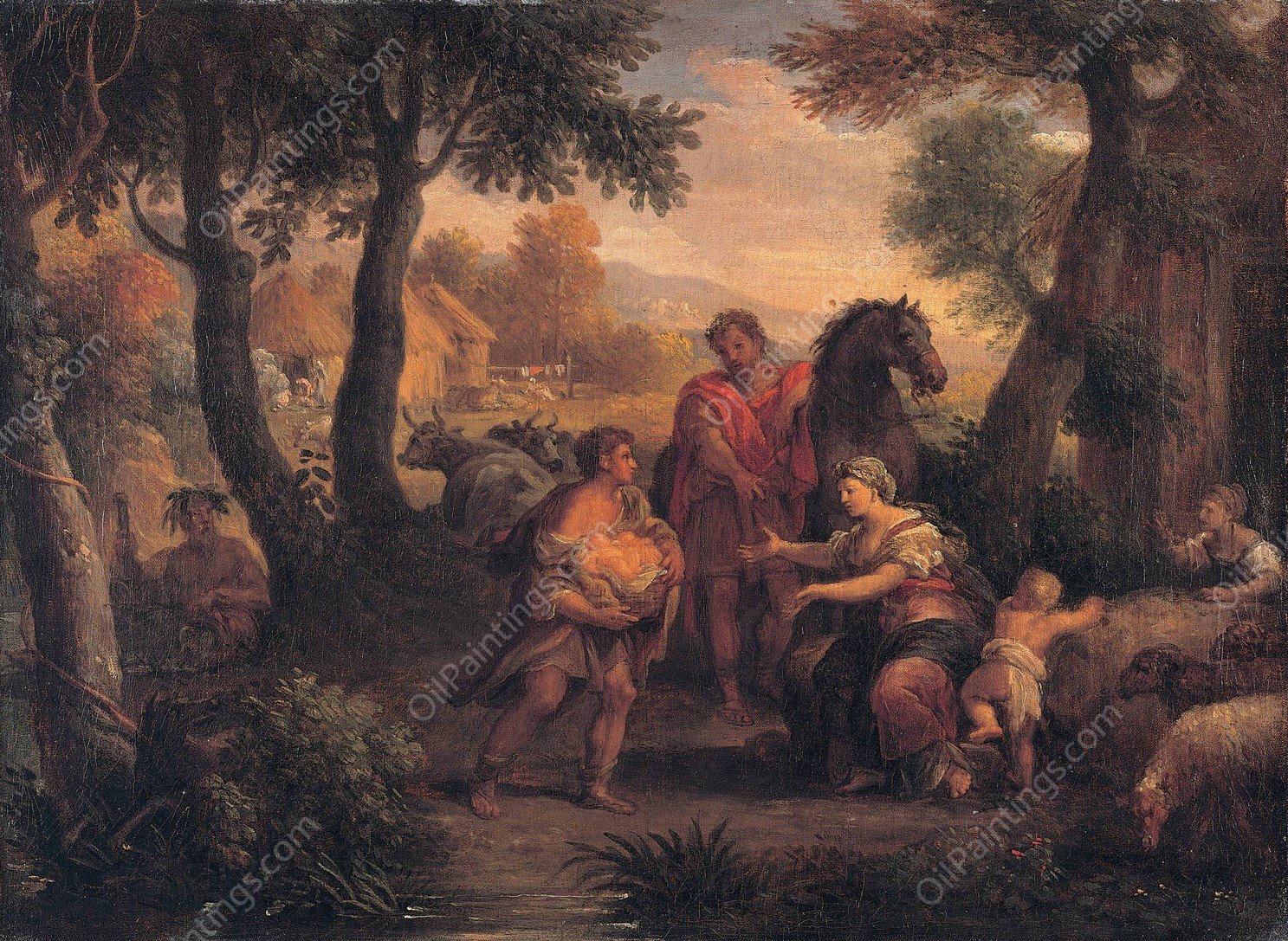 Finding of Romulus and Remus  by Andrea Locatelli - Hand-Painted Oil Painting Reproduction