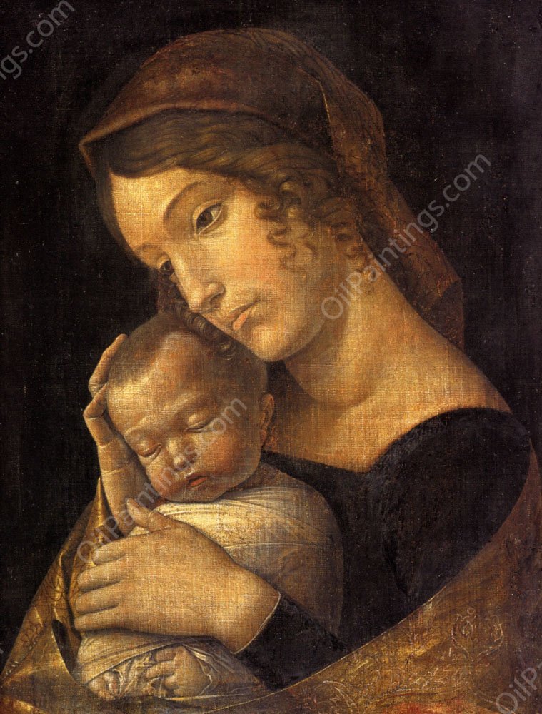 Madonna with Sleeping Child by Andrea Mantegna - Hand-Painted Oil Painting Reproduction