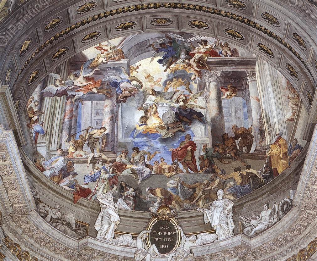 Allegory of the Jesuits' Missionary Work (detail) by Andrea Pozzo - Hand-Painted Oil Painting Reproduction